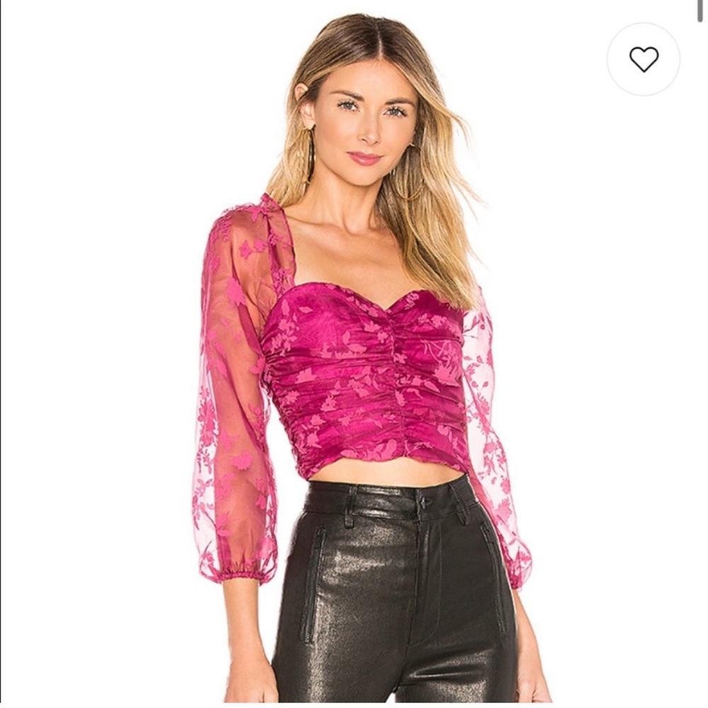 Lovers + Friends Fuchsia Floral Blouse